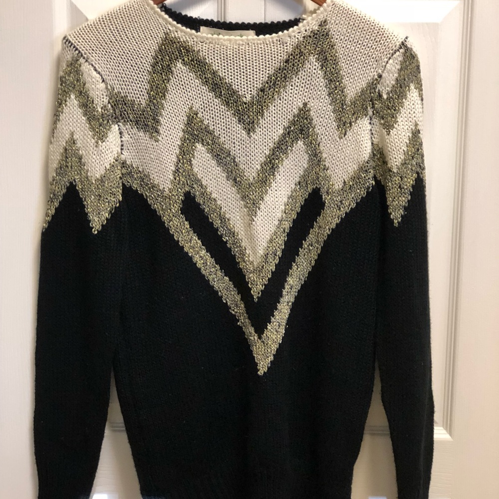 Shimmery subtle tribal thick black sweater
